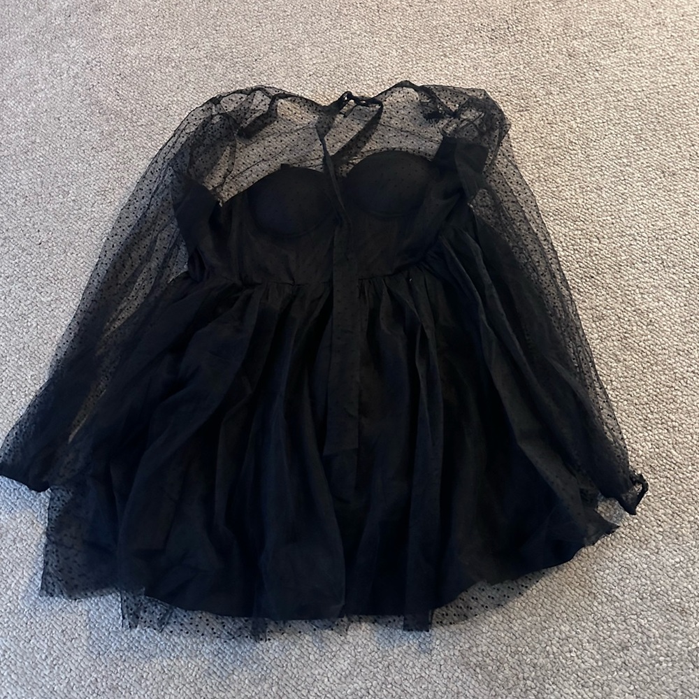 Elegant Black polka dot Dress